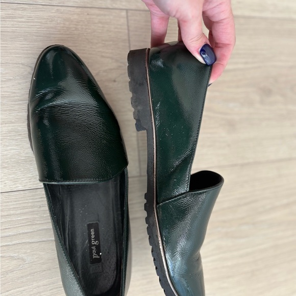 Paul Green Uptown Loafer Women’s Leather Slip-On Green Chunky Sole - Picture 4 of 4